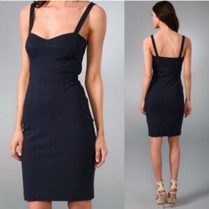 Diane Von Furstenberg Slippery Bodycon Dress  Black Classic Knee Length size 8‎